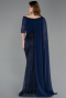 Standesamtkleid Lang Perlenbesetzt Marineblau ABU5816