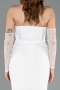 Abendkleid Lang Spitze Weiß ABU5817
