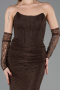 Abendkleid Lang Spitze Braun ABU5817
