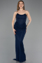 Abendkleid Lang Spitze Marineblau ABU5817