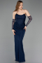 Abendkleid Lang Spitze Marineblau ABU5817