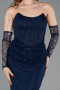 Abendkleid Lang Spitze Marineblau ABU5817
