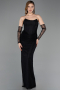 Abendkleid Lang Spitze Schwarz ABU5817