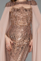 Abendkleid Lang Schuppig Kupfer ABU5828