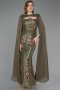 Abendkleid Lang Schuppig Khaki ABU5828