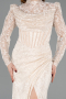 Abendkleid Lang Spitze Beige ABU5771