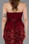 Weinrot Abendkleid Lang ABU5654