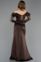Abendkleid Lang Satin Braun ABU5829