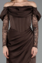 Abendkleid Lang Satin Braun ABU5829