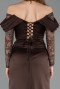 Abendkleid Lang Satin Braun ABU5829