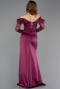 Abendkleid Lang Satin Pflaume ABU5829