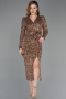 Partykleid Midi Schuppig Kupfer ABK2543