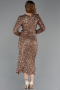 Partykleid Midi Schuppig Kupfer ABK2543