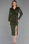 Partykleid Midi Schuppig Khaki ABK2543