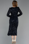 Partykleid Midi Schuppig Marineblau ABK2543
