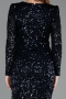 Partykleid Midi Schuppig Marineblau ABK2543