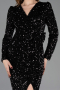 Partykleid Midi Schuppig Schwarz ABK2543