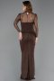 Standesamtkleid Lang Spitze Braun ABU5823