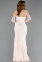 Beige Standesamtkleid Spitze Lang ABU5603