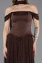 Abendkleid Lang Spitze Braun ABU5799