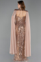 Abendkleid Lang Schuppig Kupfer ABU5828
