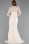 Abendkleid Lang Spitze Beige ABU5771