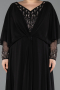 Abendgarderobe in Großen Größen Lang Chiffon Schwarz ABU5850