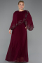 Abendkleid in Übergröße Lang Chiffon Pflaume ABU5852