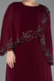 Abendkleid in Übergröße Lang Chiffon Pflaume ABU5852
