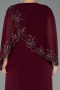 Abendkleid in Übergröße Lang Chiffon Pflaume ABU5852