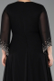 Abendgarderobe in Großen Größen Lang Chiffon Schwarz ABU5853