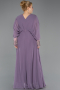 Kleider in Großen Größen Lang Chiffon Lila ABU5860