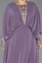 Kleider in Großen Größen Lang Chiffon Lila ABU5860