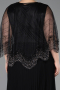 Kleider in Großen Größen Lang Chiffon Schwarz ABU5863
