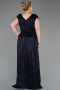 Abendkleid in Übergröße Lang Marineblau ABU5836