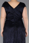 Abendkleid in Übergröße Lang Marineblau ABU5836