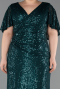 Abendkleid in Übergröße Lang Smaragdgrün ABU5837