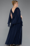 Marineblau Abendgarderobe İn Großen Größen Chiffon Lang ABU4638
