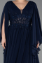 Marineblau Abendgarderobe İn Großen Größen Chiffon Lang ABU4638
