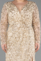 Abendkleid in Übergröße Lang Schuppig Gold ABU5871