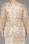 Abendkleid in Übergröße Lang Schuppig Gold ABU5871