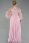 Abendkleid in Übergröße Lang Chiffon Puder ABU5875