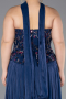 Abendkleid in Übergröße Lang Chiffon Marineblau ABU5793
