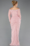 Abendkleid in Übergröße Lang Spitze Puder ABU5880