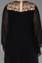 Kleider in Großen Größen Lang Chiffon Schwarz ABU5854