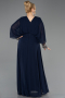 Kleider in Großen Größen Lang Chiffon Marineblau ABU5860