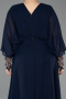 Kleider in Großen Größen Lang Chiffon Marineblau ABU5860