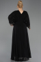Kleider in Großen Größen Lang Chiffon Schwarz ABU5860