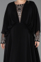Kleider in Großen Größen Lang Chiffon Schwarz ABU5860