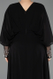 Kleider in Großen Größen Lang Chiffon Schwarz ABU5860